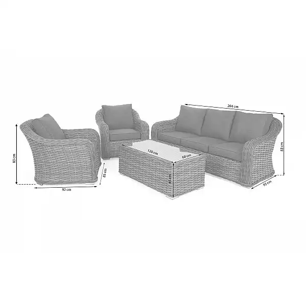 Садові меблі з техноратангу Foggia Ginger Melange / Dark Grey