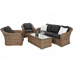 Садові меблі з техноратангу Foggia Ginger Melange / Dark Grey