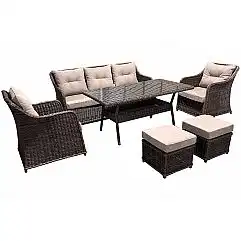 Садові меблі з техноратанга Bergamo Elegant Brown Mat / Brown Melange
