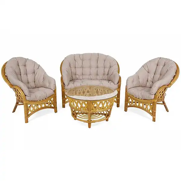 Садові меблі з ротанга Diego Honey / Cream 3+1
