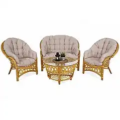 Садові меблі з ротанга Diego Honey / Cream 3+1