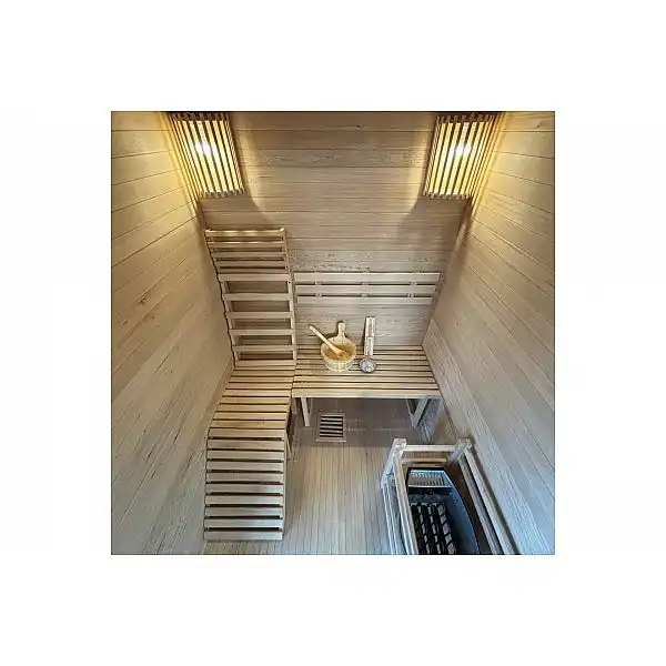 E4 Plus Натуральная финская сауна с каменкой, 3 человека