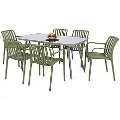 Садові меблі Casablanca 145 см Silver / Grey + Lomi Green 6+1