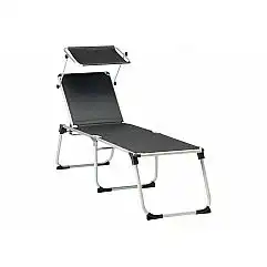 Пляжне ліжко Isabella Sunbed Silver / Dark Grey з навісом