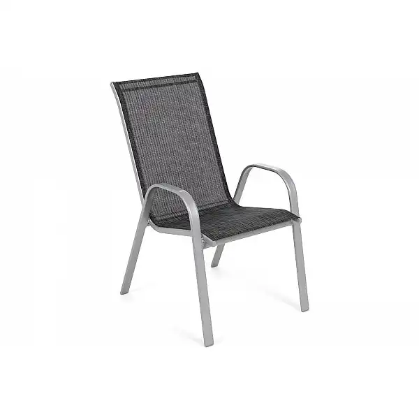 Металеві садові меблі Sevilla 150 см Silver / Black Melange 6+1