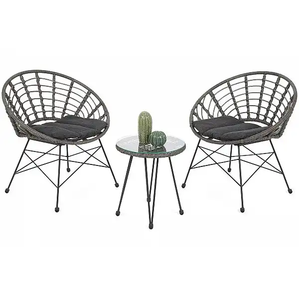 Садові меблі з техноратангу Loreto Grey / Grey