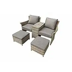 Садовий диван Milos Plus Бежевий / Бежевий меланж