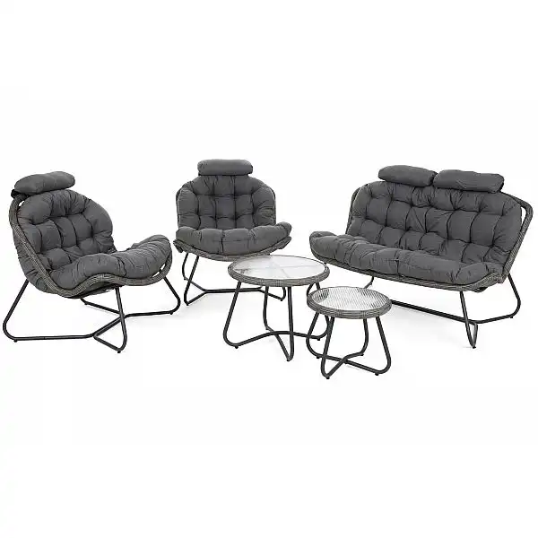 Садові меблі з техноратангу Palermo Round Grey / Grey