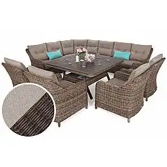 Кутові садові меблі з техноротангу Windsor Brown Mat / Brown Melange