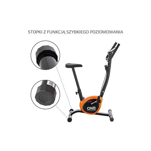 Велотренажер механічний One Fitness RW3011 чорно-оранжевий