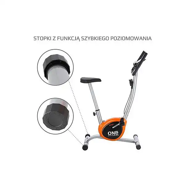 Велотренажер механічний One Fitness RW3011 срібно-оранжевий
