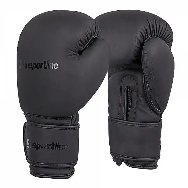Боксерские перчатки inSPORTline Kuero, цвет черный, размер 8 унций