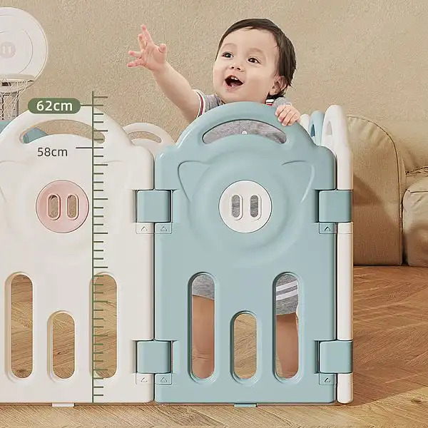 Пластиковий манеж з аксесуарами inSPORTline Piglino 178 x 184 см Колір Блакитний