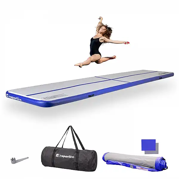 Надувний килимок для тренувань inSPORTline Airstunt 500 x 100 x 10 см Білий