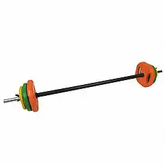 Набір гриф з кольоровими гумовими дисками Fitex MD3006, 20 кг