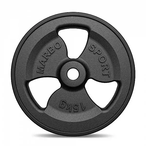 Чавунний диск прогумований Marbo Sport MW-O15G-kier 15кг
