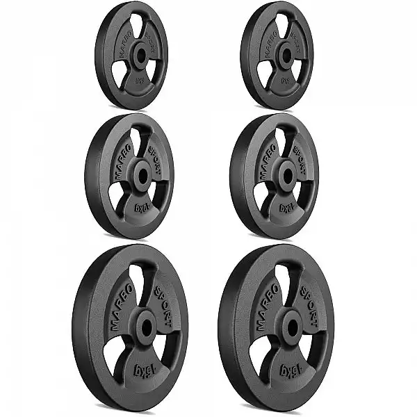 Набір чавунних дисків Marbo Sport 60 кг / 2 x 15кг + 2 x 10кг + 2 x 5кг