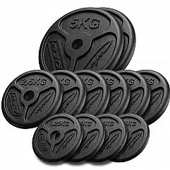 Набір чавунних олімпійських дисків Marbo Sport 30 кг / 4 x 1.25кг, 6 x 2.5кг, 2 ..