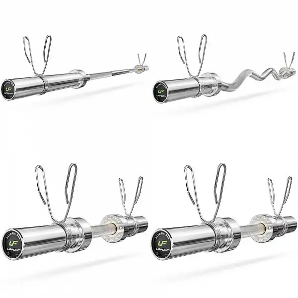 Силовий олімпійський набір Marbo Sport 65 кг  | гриф 180 см + легко зігнутий гриф 120 см + 2 коротких грифів 50 см + диски 4x5 кг, 2x2,5 кг, 4x1,25 кг