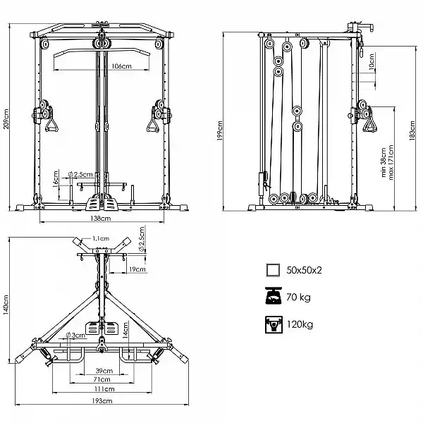 Кроссовер на свободных весах с верхней и нижней тягой Marbo Sport MS-W106 2.0
