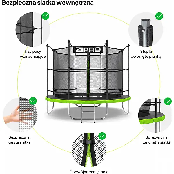 Батут Zipro Jump Pro з внутрішньою сіткою 8FT 252см