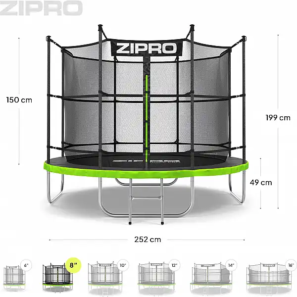 Батут Zipro Jump Pro з внутрішньою сіткою 8FT 252см