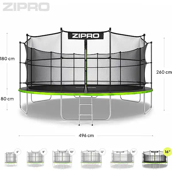 Батут Zipro Jump Pro з внутрішньою сіткою 16FT 496 см