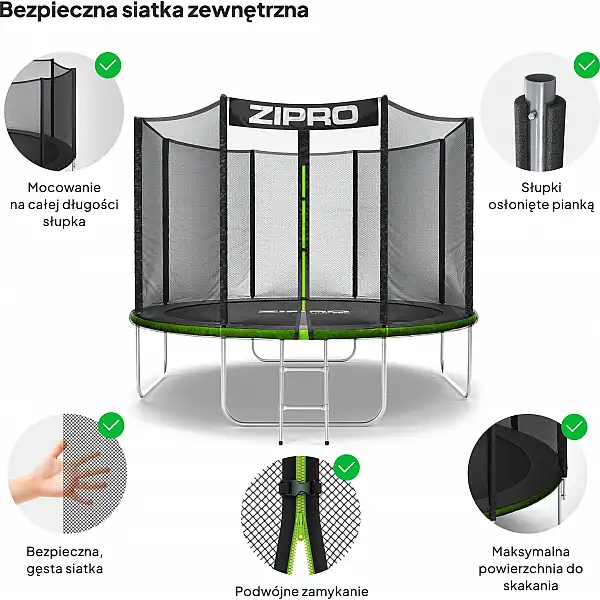 Батут Zipro Jump Pro із зовнішньою сіткою 10FT 312см