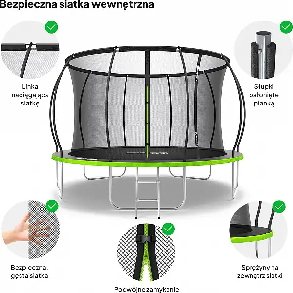 Батут Zipro Jump Pro Premium з внутрішньою сіткою 12FT 374 см