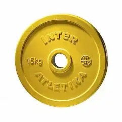 Диск резиновый цветной InterAtletika LCA033-M 15 кг