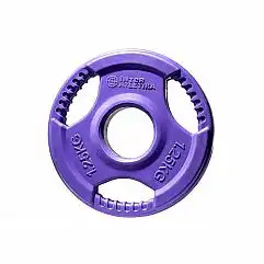 Диск резиновый, цветной, с ручками InterAtletika LCAH043-M 1,25 кг, 52 мм