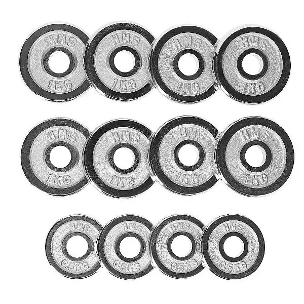 Гантелі розбірні 15кг металеві хром у валізі HMS STC15