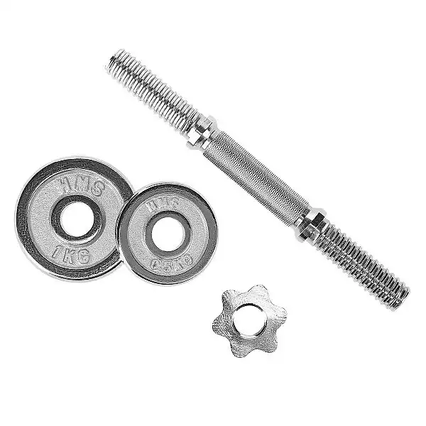 Гантелі розбірні 15кг металеві хром у валізі HMS STC15