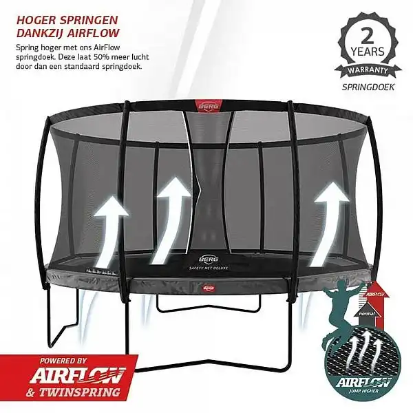 Батут Berg Champion Regular 430 Green із сіткою Comfort (35.44.27.01+35.74.14.03)