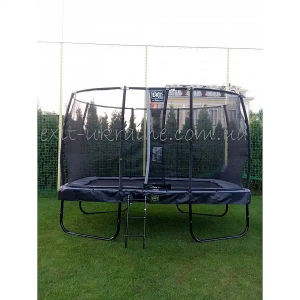 Батут EXIT Elegant Premium 244х427см призма сірий
