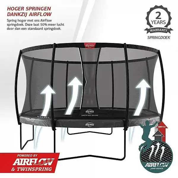 Батут Berg Elite 430см Green с сеткой Deluxe