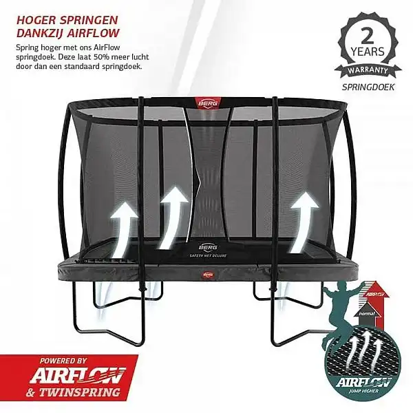 Батут Berg Ultim Champion InGround 330см Green з сеткою Deluxe