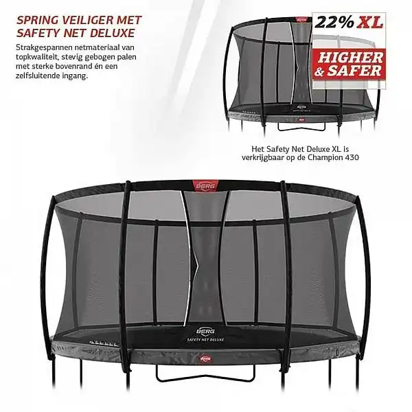 Батут Berg Champion 430см Grey з сіткою Deluxe