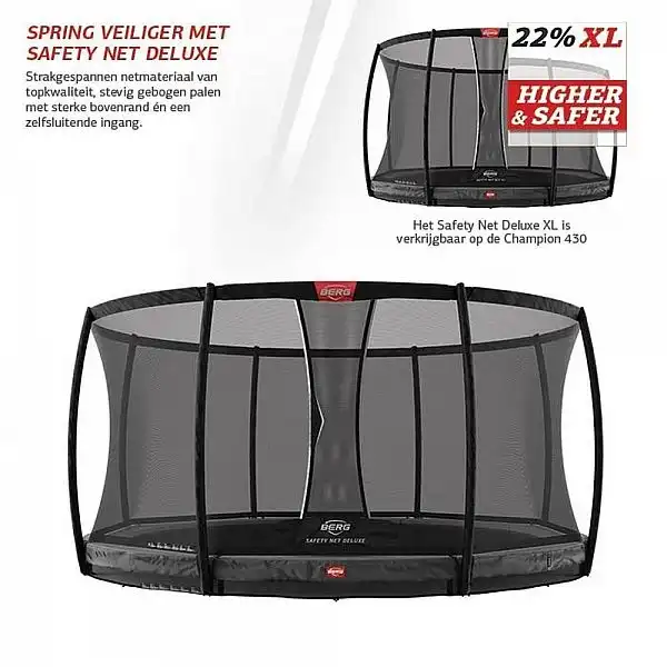 Батут Berg InGround Champion Grey 430см сеткою Deluxe