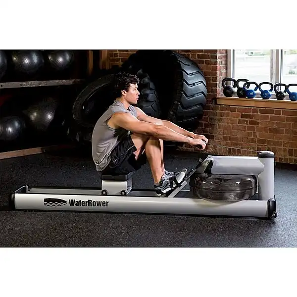 Веслувальний тренажер водний WaterRower M1 LoRise S4 Aluminum сірий