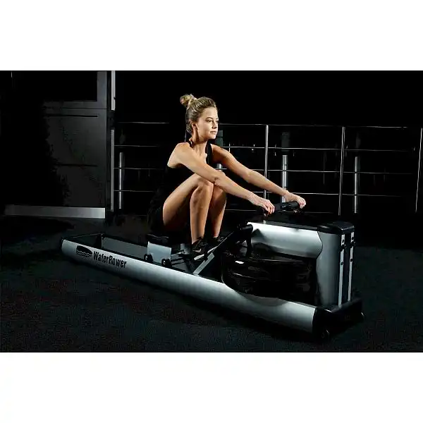 Веслувальний тренажер водний WaterRower M1 LoRise S4 Aluminum сірий