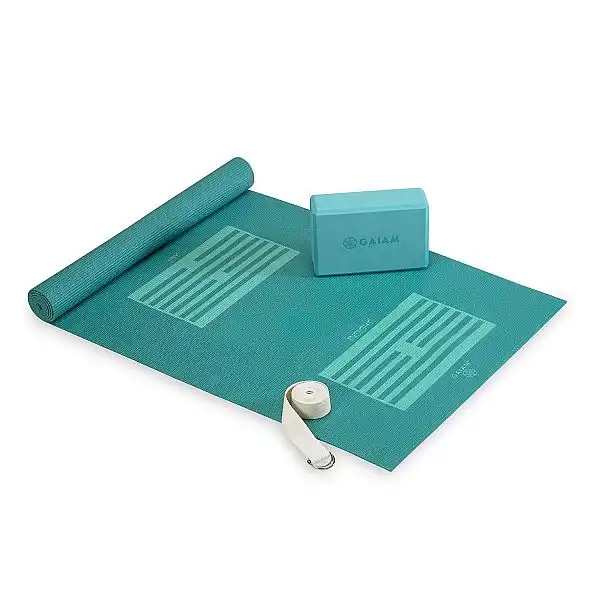 Gaiam йога-набір для початківців (мат, куб, ремінь) 53724
