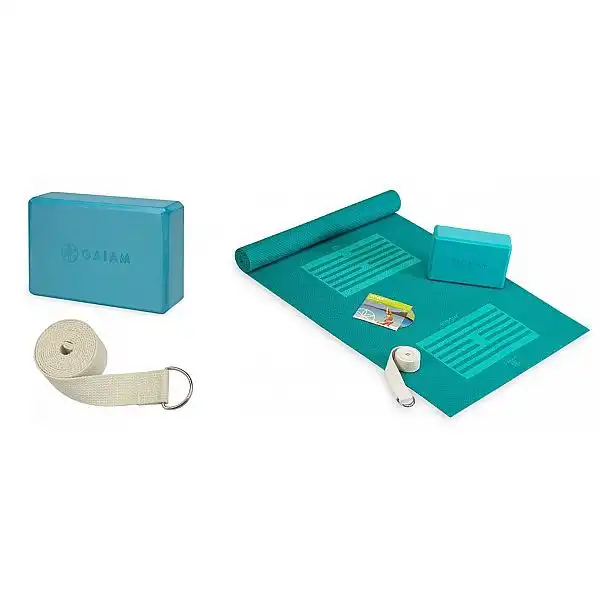 Gaiam йога-набір для початківців (мат, куб, ремінь) 53724
