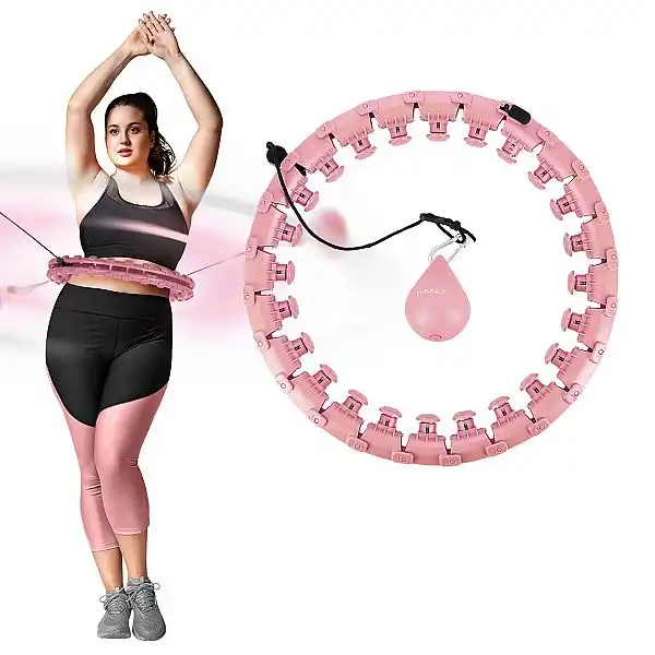 Хула-хуп з обважнювачем HMS HHW12 Plus Size, 48-125см, рожевий