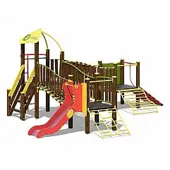 Ігровий комплекс червоно-зелено-жовтий «Волна-NEW» InterAtletika TE812 NEW