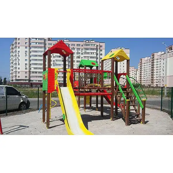 Ігровий комплекс червоно-зелено-жовтий «Замок-NEW» InterAtletika T903 NEW