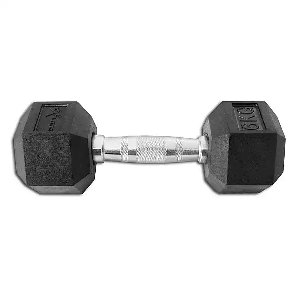 Гантель гексагональная резиновая Fitex 6 кг Explode