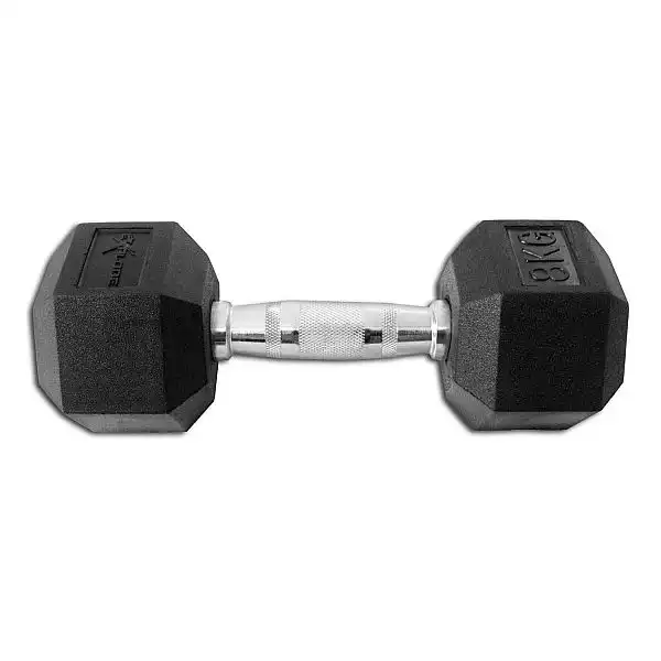 Гантель гексагональная резиновая Fitex 8 кг Explode