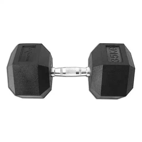 Гантель гексагональная резиновая Fitex 35 кг Explode
