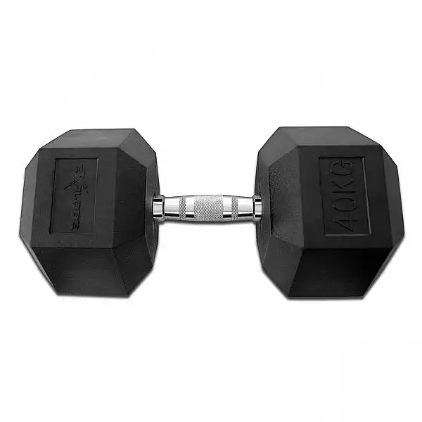 Гантель гексагональная резиновая Fitex 40 кг Explode
